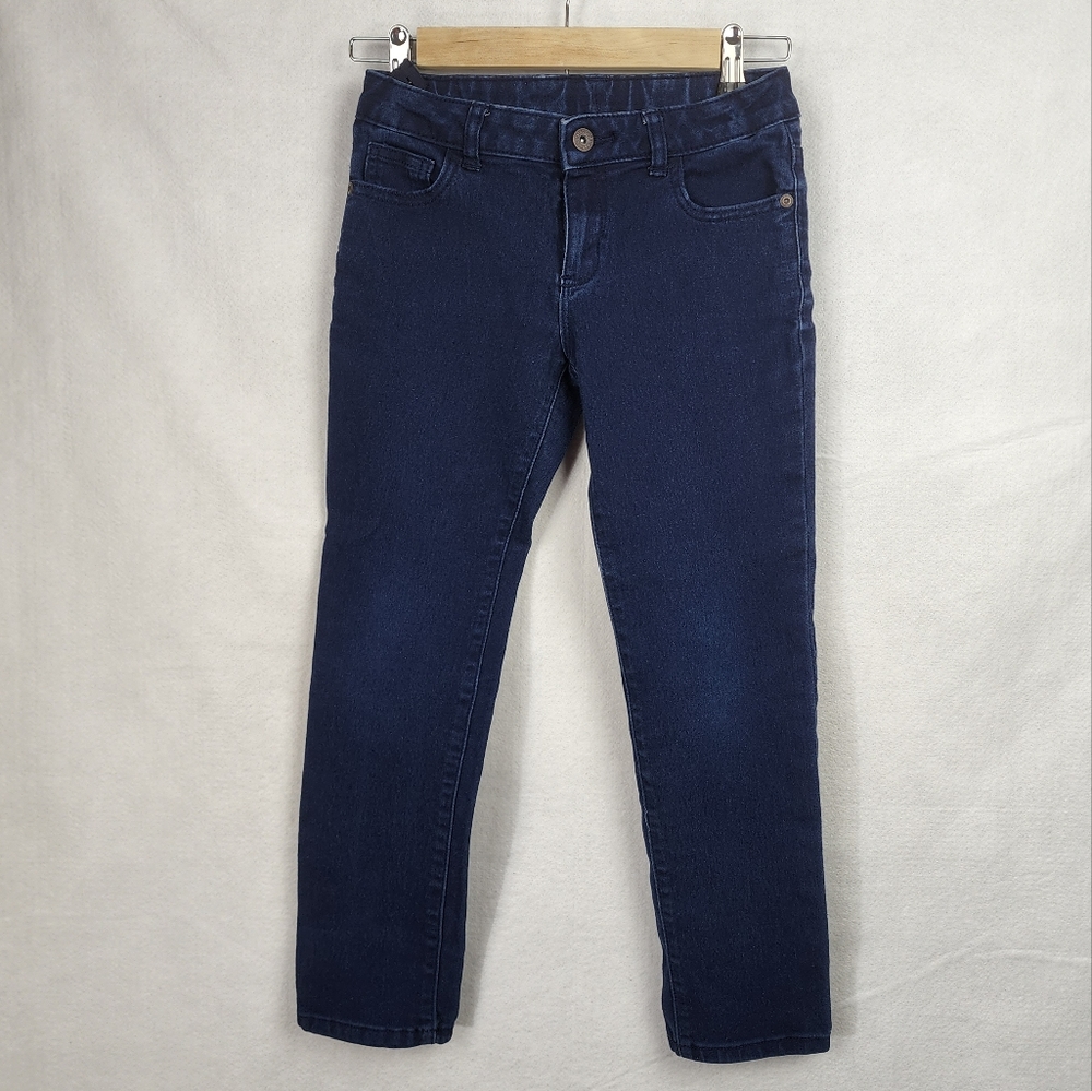 GIRLS SKINNY JEANS FADED GLORY ADJUSTABLE WAIST DARK BLUE SIZE 8